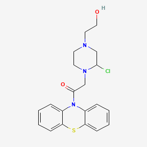 molecular formula C20H22ClN3O2S B1234433 10H-Phenothiazine, 10-((2-chloro-4-(2-hydroxyethyl)-1-piperazinyl)acetyl)- CAS No. 61524-32-1
