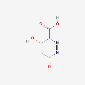 molecular formula C5H4N2O4 B12344395 4-hydroxy-6-oxo-3H-pyridazine-3-carboxylic acid 