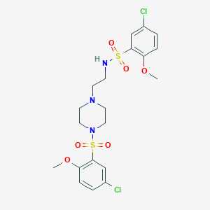 molecular formula C20H25Cl2N3O6S2 B12344398 5-chloro-N-{2-[4-(5-chloro-2-methoxybenzenesulfonyl)piperazin-1-yl]ethyl}-2-methoxybenzene-1-sulfonamide 