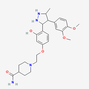 1-[2-[4-[4-(3,4-Dimethoxyphenyl)-5-methylpyrazolidin-3-yl]-3-hydroxyphenoxy]ethyl]piperidine-4-carboxamide