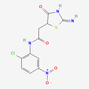 molecular formula C11H9ClN4O4S B12344424 N-(2-chloro-5-nitrophenyl)-2-(2-imino-4-oxo-1,3-thiazolidin-5-yl)acetamide 