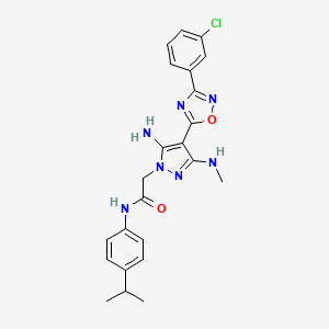 2-(5-amino-4-(3-(3-chlorophenyl)-1,2,4-oxadiazol-5-yl)-3-(methylamino)-1H-pyrazol-1-yl)-N-(4-isopropylphenyl)acetamide