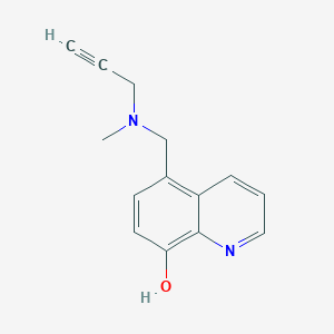 molecular formula C14H14N2O B1234456 5-[[Methyl(prop-2-ynyl)amino]methyl]quinolin-8-ol CAS No. 766454-72-2