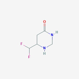 molecular formula C5H8F2N2O B12344565 6-(Difluoromethyl)-1,3-diazinan-4-one 