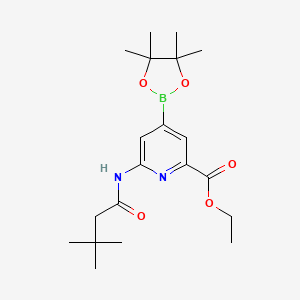 molecular formula C20H31BN2O5 B12344583 2-N-Boc-amino-6-ethoxycarbonylpyridine-4-boronic acid pinacol ester 