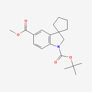 molecular formula C19H25NO4 B12344605 1'-Tert-butyl 5'-methyl spiro[cyclopentane-1,3'-indoline]-1',5'-dicarboxylate 