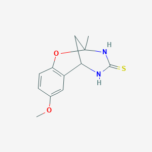 molecular formula C12H14N2O2S B12344633 4-Methoxy-9-methyl-8-oxa-10,12-diazatricyclo[7.3.1.0^{2,7}]trideca-2,4,6-triene-11-thione 