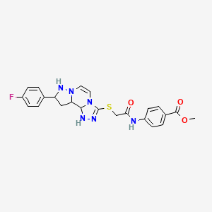 molecular formula C23H23FN6O3S B12344705 Methyl 4-(2-{[11-(4-fluorophenyl)-3,4,6,9,10-pentaazatricyclo[7.3.0.0^{2,6}]dodeca-1(12),2,4,7,10-pentaen-5-yl]sulfanyl}acetamido)benzoate 