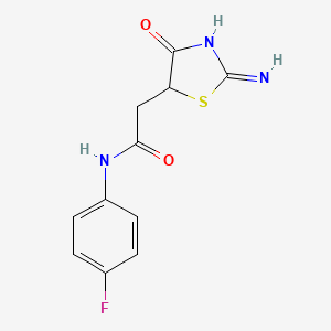 molecular formula C11H10FN3O2S B12344745 N-(4-fluorophenyl)-2-(2-imino-4-oxo-1,3-thiazolidin-5-yl)acetamide 