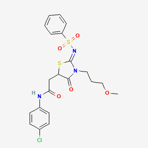 N-(4-chlorophenyl)-2-{(2Z)-3-(3-methoxypropyl)-4-oxo-2-[(phenylsulfonyl)imino]-1,3-thiazolidin-5-yl}acetamide