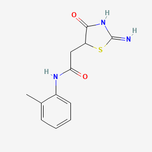 molecular formula C12H13N3O2S B12344777 2-(2-imino-4-oxo-1,3-thiazolidin-5-yl)-N-(2-methylphenyl)acetamide 