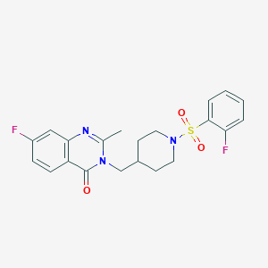 7-Fluoro-3-{[1-(2-fluorobenzenesulfonyl)piperidin-4-yl]methyl}-2-methyl-3,4-dihydroquinazolin-4-one