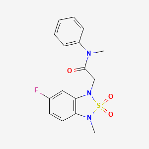 molecular formula C16H16FN3O3S B12344798 2-(6-fluoro-3-methyl-2,2-dioxidobenzo[c][1,2,5]thiadiazol-1(3H)-yl)-N-methyl-N-phenylacetamide 