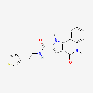 molecular formula C20H19N3O2S B1234480 1,5-dimethyl-4-oxo-N-[2-(3-thiophenyl)ethyl]-2-pyrrolo[3,2-c]quinolinecarboxamide 