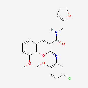 (2Z)-2-[(5-chloro-2-methoxyphenyl)imino]-N-(furan-2-ylmethyl)-8-methoxy-2H-chromene-3-carboxamide