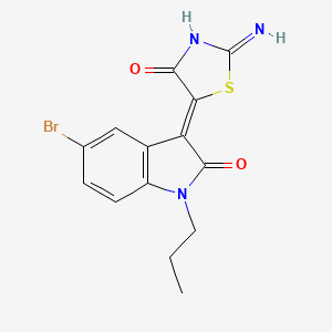 5-bromo-3-[(5Z)-2-imino-4-oxo-1,3-thiazolidin-5-ylidene]-1-propyl-2,3-dihydro-1H-indol-2-one