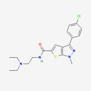 molecular formula C19H23ClN4OS B1234482 3-(4-chlorophenyl)-N-[2-(diethylamino)ethyl]-1-methyl-5-thieno[2,3-c]pyrazolecarboxamide 