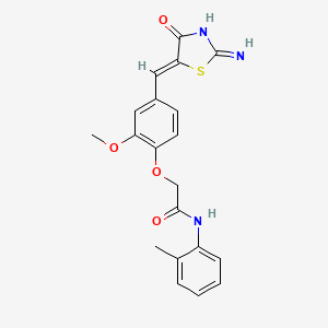 2-(4-{[(5Z)-2-amino-4-oxo-4,5-dihydro-1,3-thiazol-5-ylidene]methyl}-2-methoxyphenoxy)-N-(2-methylphenyl)acetamide