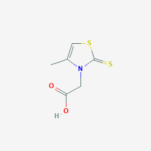 molecular formula C6H7NO2S2 B12344840 3(2H)-Thiazoleacetic acid, 4-methyl-2-thioxo- CAS No. 31090-12-7