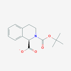 molecular formula C15H18NO4- B12344854 (1R)-2-[(2-methylpropan-2-yl)oxycarbonyl]-3,4-dihydro-1H-isoquinoline-1-carboxylate 