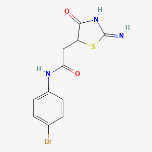 molecular formula C11H10BrN3O2S B12344862 N-(4-bromophenyl)-2-(2-imino-4-oxo-1,3-thiazolidin-5-yl)acetamide 