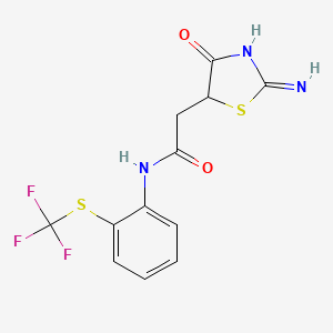 2-(2-imino-4-oxo-1,3-thiazolidin-5-yl)-N-[2-(trifluoromethylsulfanyl)phenyl]acetamide