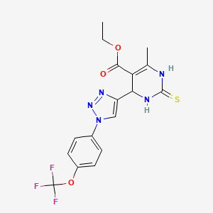 ethyl 6-methyl-2-sulfanylidene-4-{1-[4-(trifluoromethoxy)phenyl]-1H-1,2,3-triazol-4-yl}-1,2,3,4-tetrahydropyrimidine-5-carboxylate