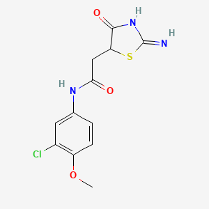 molecular formula C12H12ClN3O3S B12344892 N-(3-chloro-4-methoxyphenyl)-2-(2-imino-4-oxo-1,3-thiazolidin-5-yl)acetamide 