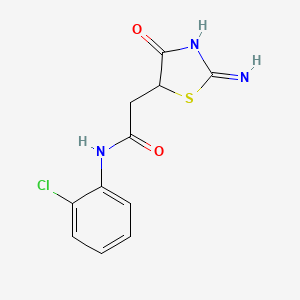 molecular formula C11H10ClN3O2S B12344894 N-(2-chlorophenyl)-2-(2-imino-4-oxo-1,3-thiazolidin-5-yl)acetamide 