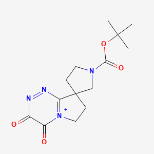 molecular formula C14H19N4O4+ B12344971 2-({5,6-Dioxospiro[pyrrolidine-3,1-pyrrolo[2,1-c][1lambda2,2,4]triazine]-1-yl}carbonyloxy)-2-methylpropylidyne 