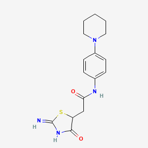 2-(2-imino-4-oxo-1,3-thiazolidin-5-yl)-N-(4-piperidin-1-ylphenyl)acetamide