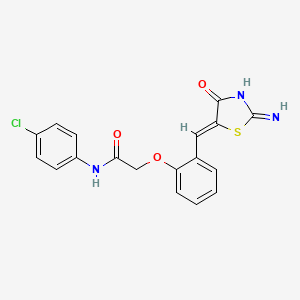 2-(2-{[(5Z)-2-amino-4-oxo-4,5-dihydro-1,3-thiazol-5-ylidene]methyl}phenoxy)-N-(4-chlorophenyl)acetamide