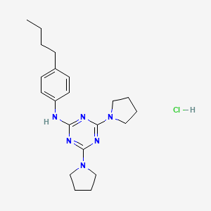 N-(4-butylphenyl)-4,6-bis(pyrrolidin-1-yl)-1,3,5-triazin-2-amine hydrochloride