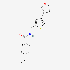 molecular formula C18H17NO2S B12345048 4-ethyl-N-{[4-(furan-3-yl)thiophen-2-yl]methyl}benzamide 