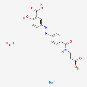 Benzoic acid,5-[(1E)-2-[4-[[(2-carboxyethyl)amino]carbonyl]phenyl]diazenyl]-2-hydroxy-,sodium salt, hydrate (1:2:2)