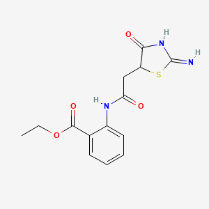 Ethyl 2-[2-(2-imino-4-oxo-1,3-thiazolidin-5-YL)acetamido]benzoate