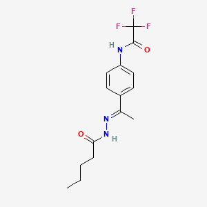 molecular formula C15H18F3N3O2 B1234510 N-[(E)-1-[4-[(2,2,2-三氟乙酰)氨基]苯基]乙烯基氨基]戊酰胺 