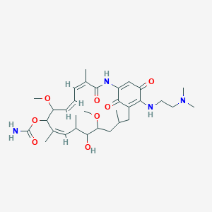 molecular formula C32H48N4O8 B1234512 [(4Z,6Z,10Z)-19-[2-(dimethylamino)ethylamino]-13-hydroxy-8,14-dimethoxy-4,10,12,16-tetramethyl-3,20,22-trioxo-2-azabicyclo[16.3.1]docosa-1(21),4,6,10,18-pentaen-9-yl] carbamate 