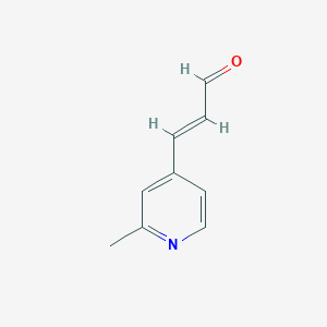 molecular formula C9H9NO B12345148 3-(2-Methylpyridin-4-yl)prop-2-enal 