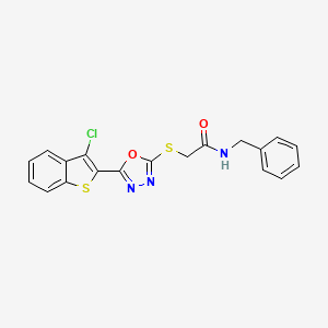 N-benzyl-2-{[5-(3-chloro-1-benzothiophen-2-yl)-1,3,4-oxadiazol-2-yl]sulfanyl}acetamide