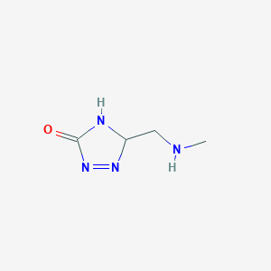 molecular formula C4H8N4O B12345155 5-[(Methylamino)methyl]-4,5-dihydro-1,2,4-triazol-3-one 