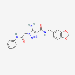 5-amino-N-[(2H-1,3-benzodioxol-5-yl)methyl]-1-[(phenylcarbamoyl)methyl]-1H-1,2,3-triazole-4-carboxamide