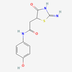 N-(4-hydroxyphenyl)-2-(2-imino-4-oxo-1,3-thiazolidin-5-yl)acetamide