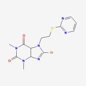 8-Bromo-1,3-dimethyl-7-(2-pyrimidin-2-ylsulfanylethyl)-4,5-dihydropurine-2,6-dione