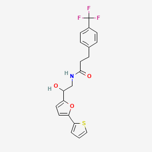 molecular formula C20H18F3NO3S B12345240 N-{2-hydroxy-2-[5-(thiophen-2-yl)furan-2-yl]ethyl}-3-[4-(trifluoromethyl)phenyl]propanamide 