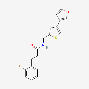 molecular formula C18H16BrNO2S B12345293 3-(2-bromophenyl)-N-{[4-(furan-3-yl)thiophen-2-yl]methyl}propanamide 