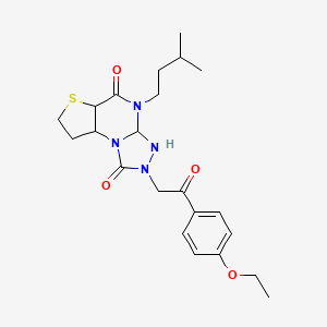 11-[2-(4-Ethoxyphenyl)-2-oxoethyl]-8-(3-methylbutyl)-5-thia-1,8,10,11-tetraazatricyclo[7.3.0.0^{2,6}]dodeca-2(6),3,9-triene-7,12-dione