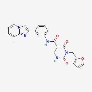 3-[(furan-2-yl)methyl]-N-(3-{8-methylimidazo[1,2-a]pyridin-2-yl}phenyl)-2,4-dioxo-1,2,3,4-tetrahydropyrimidine-5-carboxamide