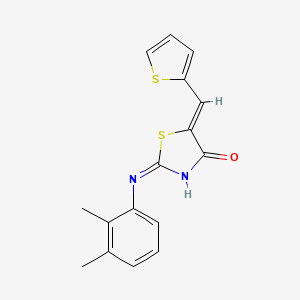 molecular formula C16H14N2OS2 B12345361 (Z)-2-((2,3-dimethylphenyl)amino)-5-(thiophen-2-ylmethylene)thiazol-4(5H)-one 