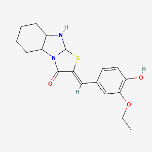 (4Z)-4-[(3-ethoxy-4-hydroxyphenyl)methylidene]-5-thia-2,7-diazatricyclo[6.4.0.0^{2,6}]dodeca-1(8),6,9,11-tetraen-3-one